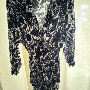 Zara Blue and White Abstract Dress